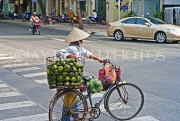 VIETNAM, Saigon (Ho Chi Minh City), bicycle fruit vendor with oranges, VT711JPL