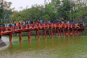 Vietnam, HANOI, Hoan Keim Lake, Huc Bridge (Red Bridge), VT1030JPL