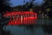 Vietnam, HANOI, Hoan Keim Lake, Huc Bridge (Red Bridge), night view, VT1023JPL