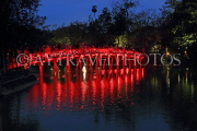 Vietnam, HANOI, Hoan Keim Lake, Huc Bridge (Red Bridge), night view, VT1025JPL