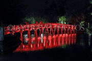 Vietnam, HANOI, Hoan Keim Lake, Huc Bridge (Red Bridge), night view, VT975PL