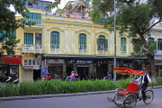 Vietnam, HANOI, Hoan Kiem Lake area, colonial architecture, buildings, and cyclo, VT1481JPL