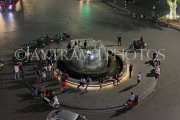 Vietnam, HANOI, Hoan Kiem Lake area, roundabout fountain, night view, VT1571JPL