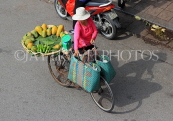 Vietnam, HANOI, Old Quarter, Street Vendor, bicycle loaded with Papaya fruit, VT1487JPL