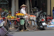 Vietnam, HANOI, Old Quarter, Street Vendor, bicycle loaded with fruit, VT1516JPL
