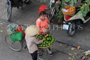Vietnam, HANOI, Old Quarter, Street Vendor, bicycle with oranges, VT1492JPL