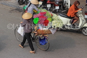Vietnam, HANOI, Old Quarter, Street Vendor, flower seller, VT1385JPL