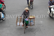 Vietnam, HANOI, Old Quarter, cyclist withets for transporting goods, VT1397JPL