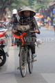 Vietnam, HANOI, Old Quarter, street scene, and  woman riding bicycle, VT1564JPL