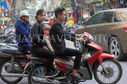 Vietnam, HANOI, Old Quarter, street scene, and motorbike traffic, VT1546JPL