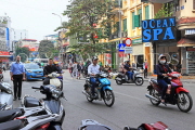 Vietnam, HANOI, Old Quarter, street scene, and motorbike traffic, VT1547JPL