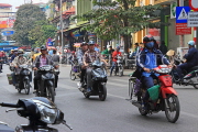 Vietnam, HANOI, Old Quarter, street scene, and motorbike traffic, VT1548JPL