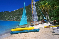 Virgin Islands (US), ST THOMAS, Magens Bay, sailboats on beach, CAR1172JPL