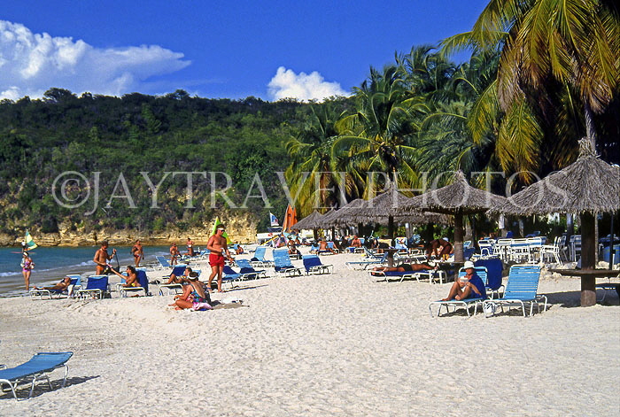 ANTIGUA, Halcyon Cove beach and sunbathers, ANT841JPL