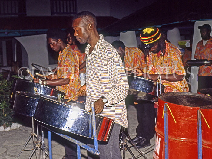 ANTIGUA, St John's, Steel Pan band performing, ANT628JPL