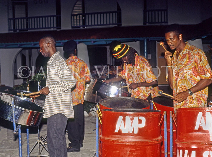 ANTIGUA, St John's, Steel Pan band performing, ANT964JPL