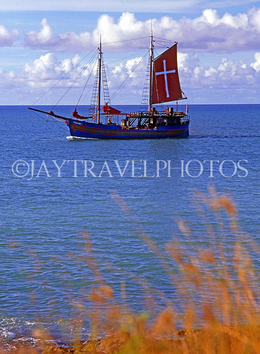 ANTIGUA, pleasure boat out at sea, ANT960JPL