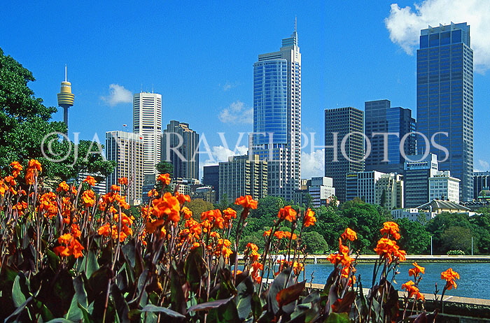 AUSTRALIA, New South Wales, SYDNEY, skyline, view from Botanical Gardens, AUS634JPLA