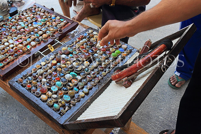 BAHRAIN, Isa Town Market (souk), flea market, semi precious rings for sale, BHR478JPL