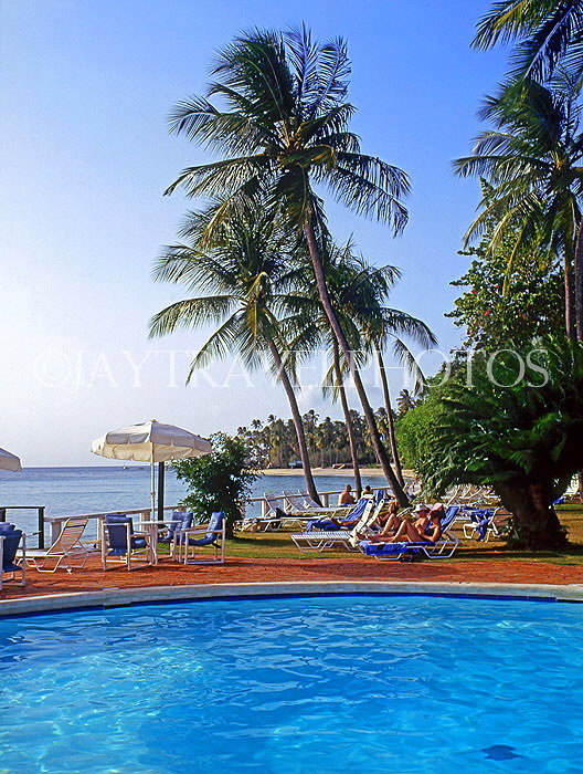 BARBADOS, West Coast, view from Cobblers Cove Hotel pool, BAR1357JPL