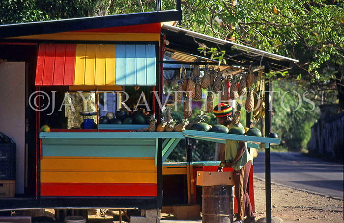 BARBADOS, roadside fruit stall,