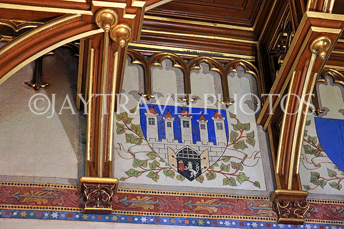 Czech Rep, PRAGUE, Charles Bridge Tower museum, decorative ceiling, CZ1114JPL