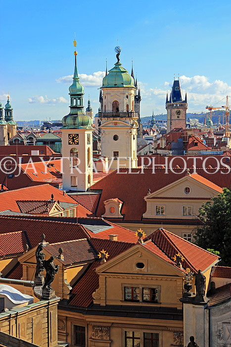 Czech Rep, PRAGUE, old town, view from Charles Bridge Old Town Bridge Tower, CZ1432JPL