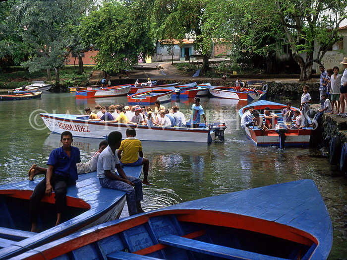 DOMINICAN REPUBLIC, North Coast, Rio San Juan, Sightseeing boat at Gri Gri Lagoon, DR193JPL