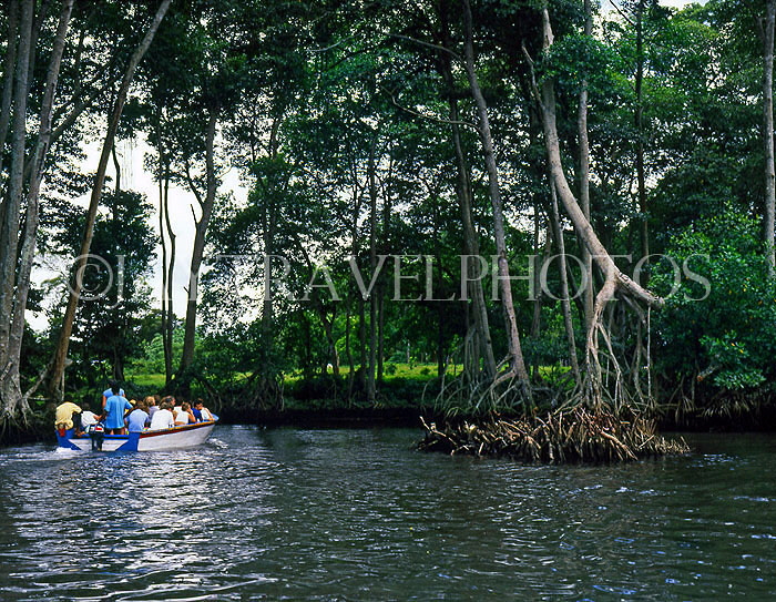 DOMINICAN REPUBLIC, North Coast, Rio San Juan, sightseeing boat at Gri Gri Lagoon, DR159JPL
