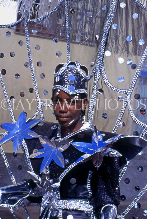 GRENADA, Carnival, carnival parade costumed dancer, GRE317JPL