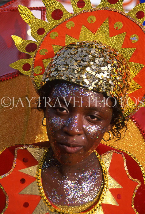 GRENADA, Carnival, carnival parade costumed dancer, GRE338JPL