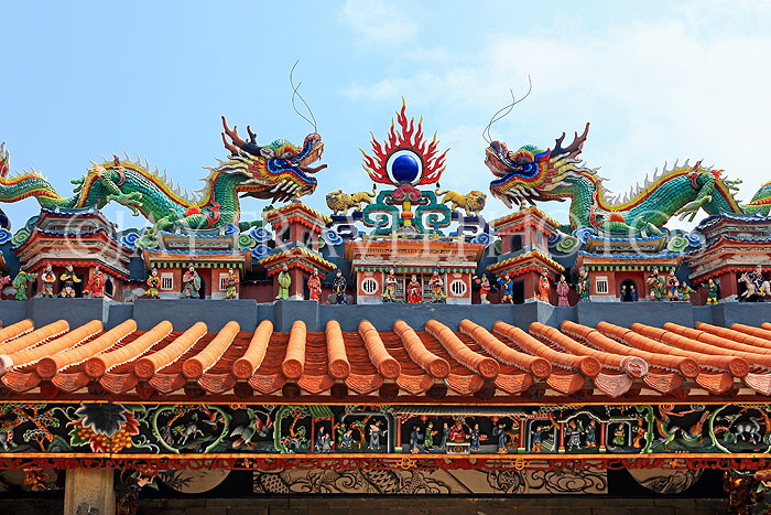 HONG KONG, Cheung Chau island, Pak Tai Temple, building detail, HK2459JPL