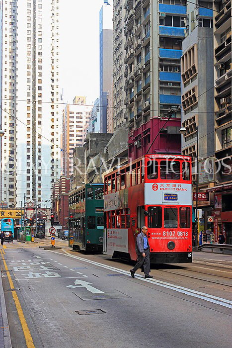 HONG KONG, Hong Kong Island, Des Voeux Road, Trams, HK994JPL