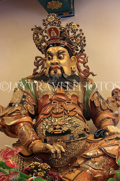 HONG KONG, Lantau Island, Po Lin Monastery, Hall of Bodhisattva Skanda, Heavenly King statues, HK846JPL