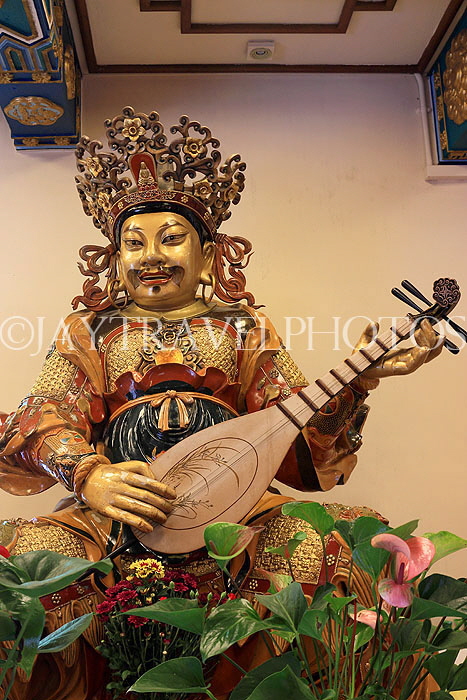 HONG KONG, Lantau Island, Po Lin Monastery, Hall of Bodhisattva Skanda, Heavenly King statues, HK848JPL