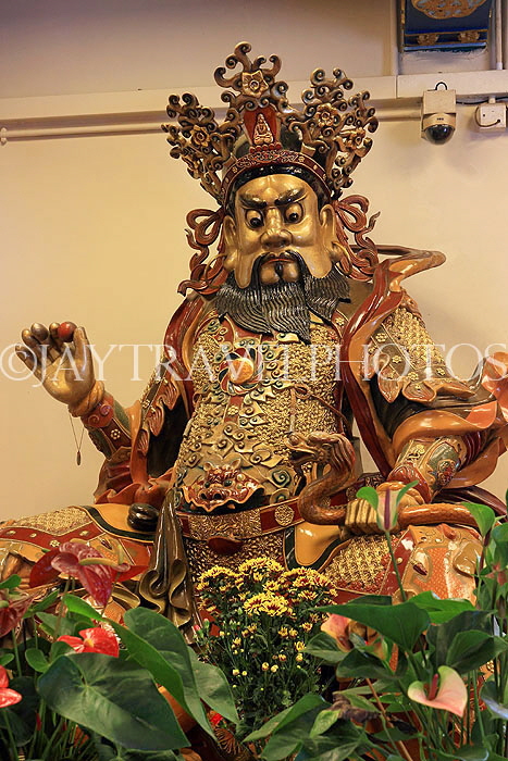 HONG KONG, Lantau Island, Po Lin Monastery, Hall of Bodhisattva Skanda, Heavenly King statues, HK850JPL