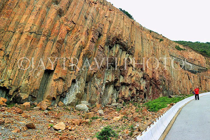 HONG KONG, Sai Kung, Global Geopark, hexagonal rock columns, HK1377JPL