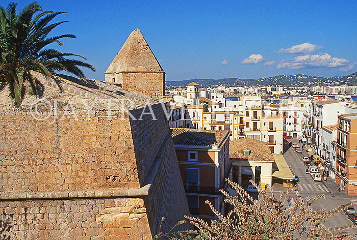 IBIZA, Ibiza Town, Old Town (Dalt Vila) fortified walls, SPN1353JPL