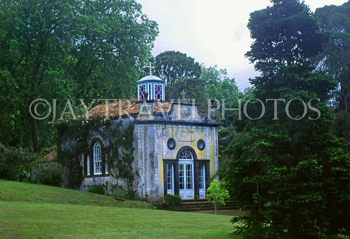 MADEIRA, Funchal, Quinta Palheiro Gardens (Blandy Gardens), and chapel, MAD1176JPL