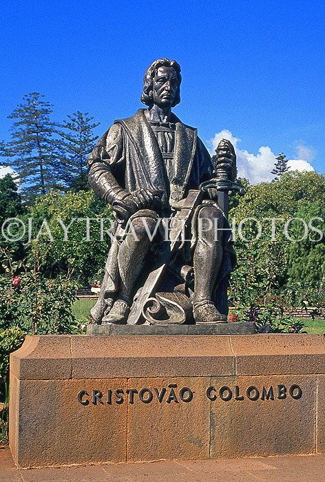 MADEIRA, Funchal, Santa Caterina Park, Christopher Columbus statue, MAD207JPL