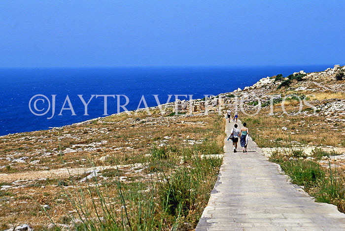 MALTA, Hagar Qim temple ruins,  path leading to it, MLT703JPL