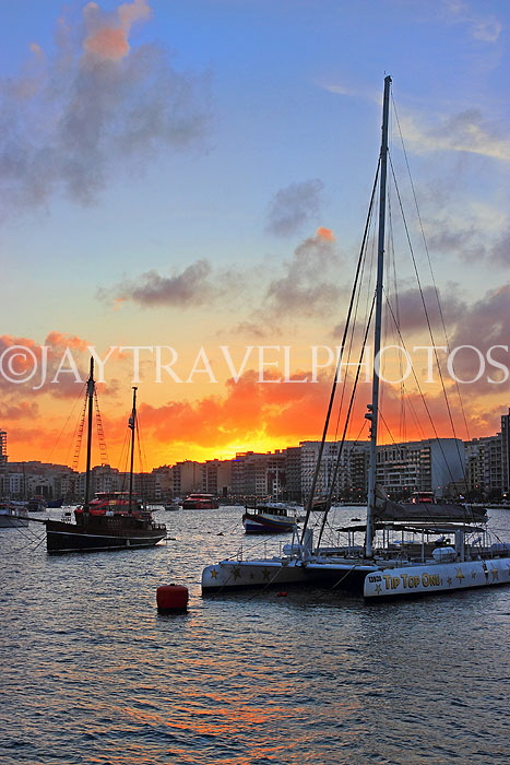 MALTA, Sliema, seafront, sunset view, MLT944JPL
