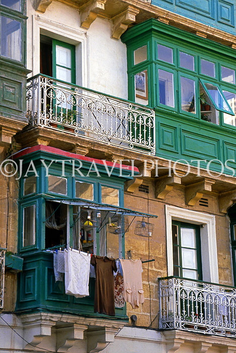 MALTA, Valletta, traditional Maltese balconies, MLT671JPL