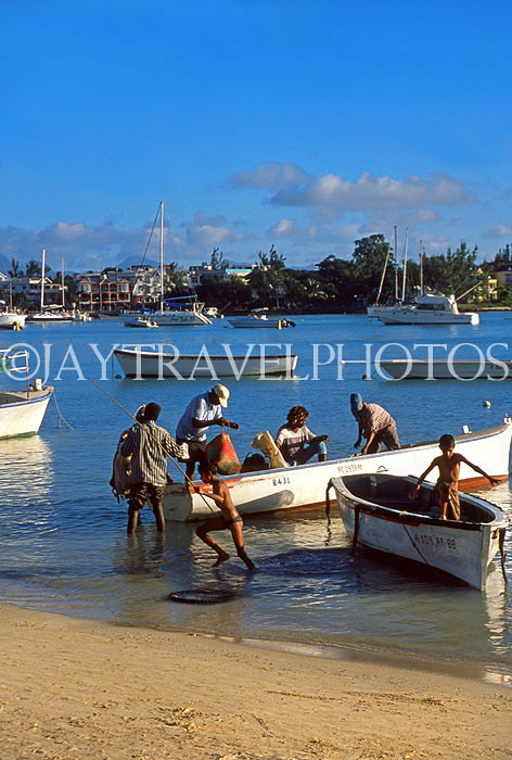 MAURITIUS, North Coast, Grand Bay, fishing boats, MRU175JPL