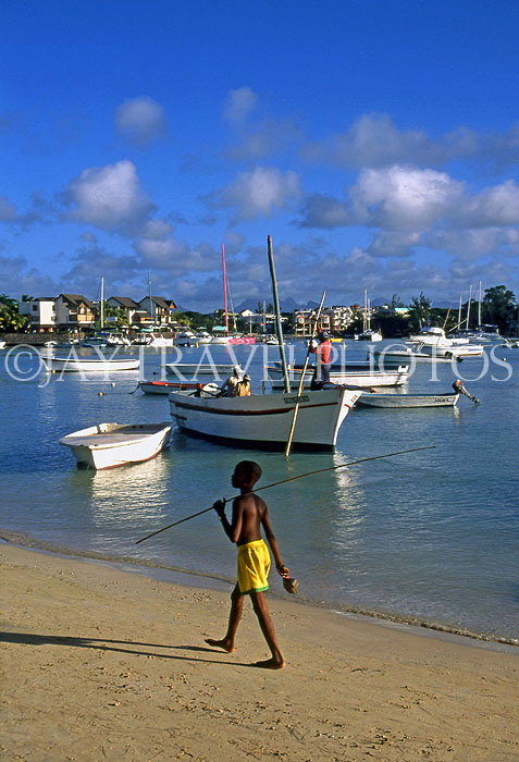 MAURITIUS, North Coast, Grand Bay, fishing boats, MRU182JPL