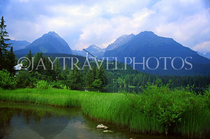 SLOVAKIA, High Tatra Nat Park, view from Strbske Pleso ski and spa resort, SLV60JPL