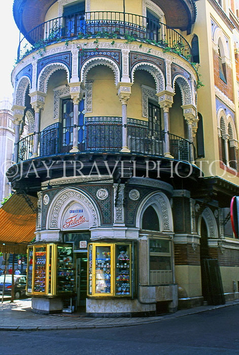 SPAIN, Andalucia, SEVILLE, sweet shop, Moorish architecture, SPN800JPL