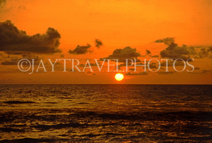 ST LUCIA, west coast beach, sunset and boats, ST753LJPL