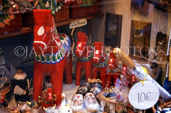 SWEDEN, Stockholm, handicrafts, Dalecarlia Horses SWE215JPL