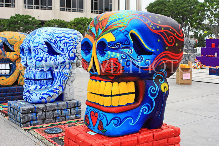 USA, California, Los Angeles, Day of the Dead celebration, Grand Skulls on display, US4900JPL